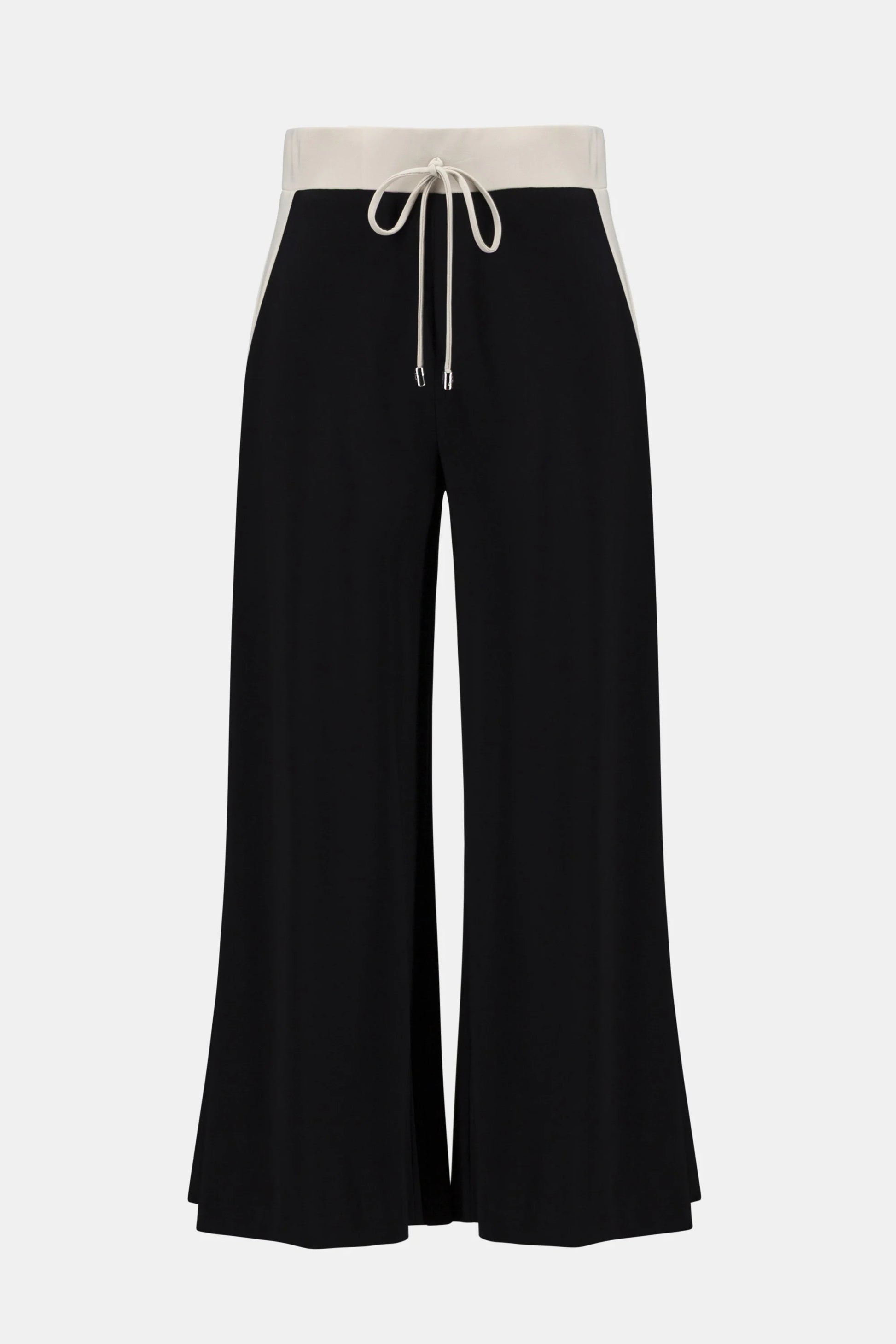 Joseph Ribkoff Black Silky Knit Colour Block Wide Leg Pull-On Trousers 261612