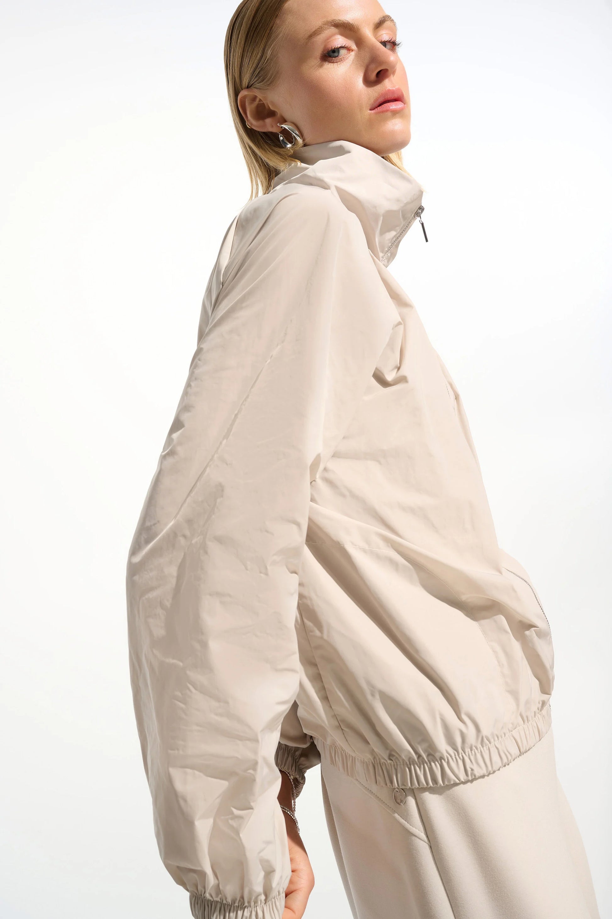 Joseph Ribkoff Moonstone Cocoon Outdoor Jacket With Funnel Collar 261613