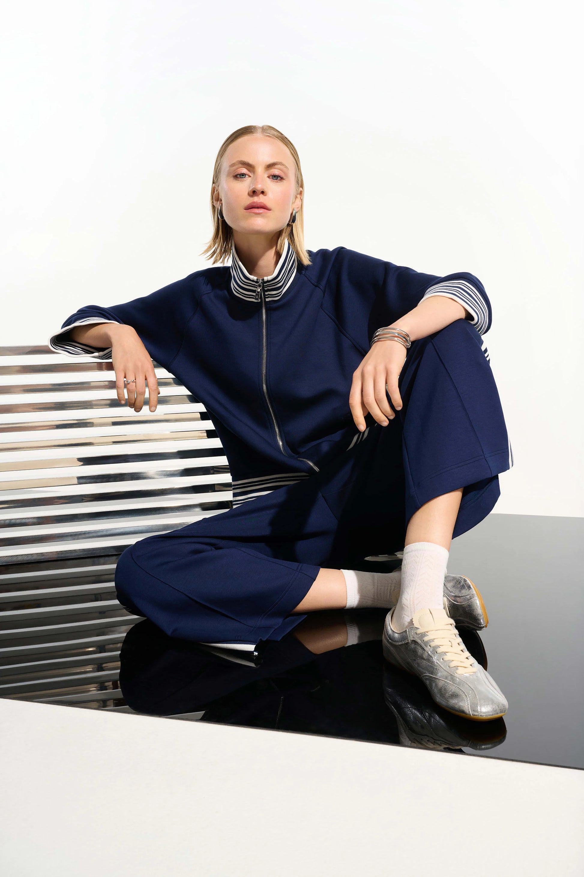 Joseph Ribkoff Indigo Scuba Jersey Pull-On Culotte Trousers 261618