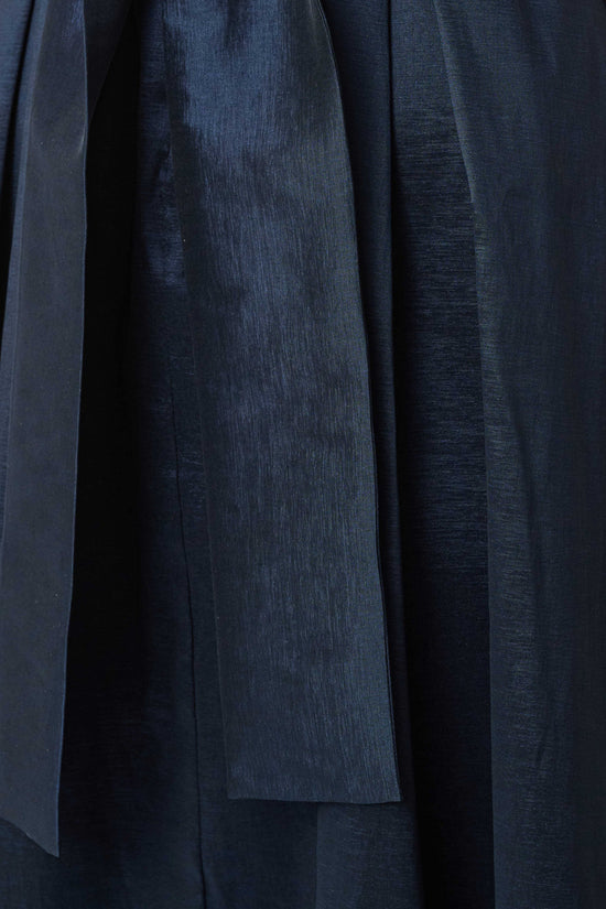 Joseph Ribkoff Midnight Blue Stretch Taffeta Fit And Flare Dress With Lapel Collar