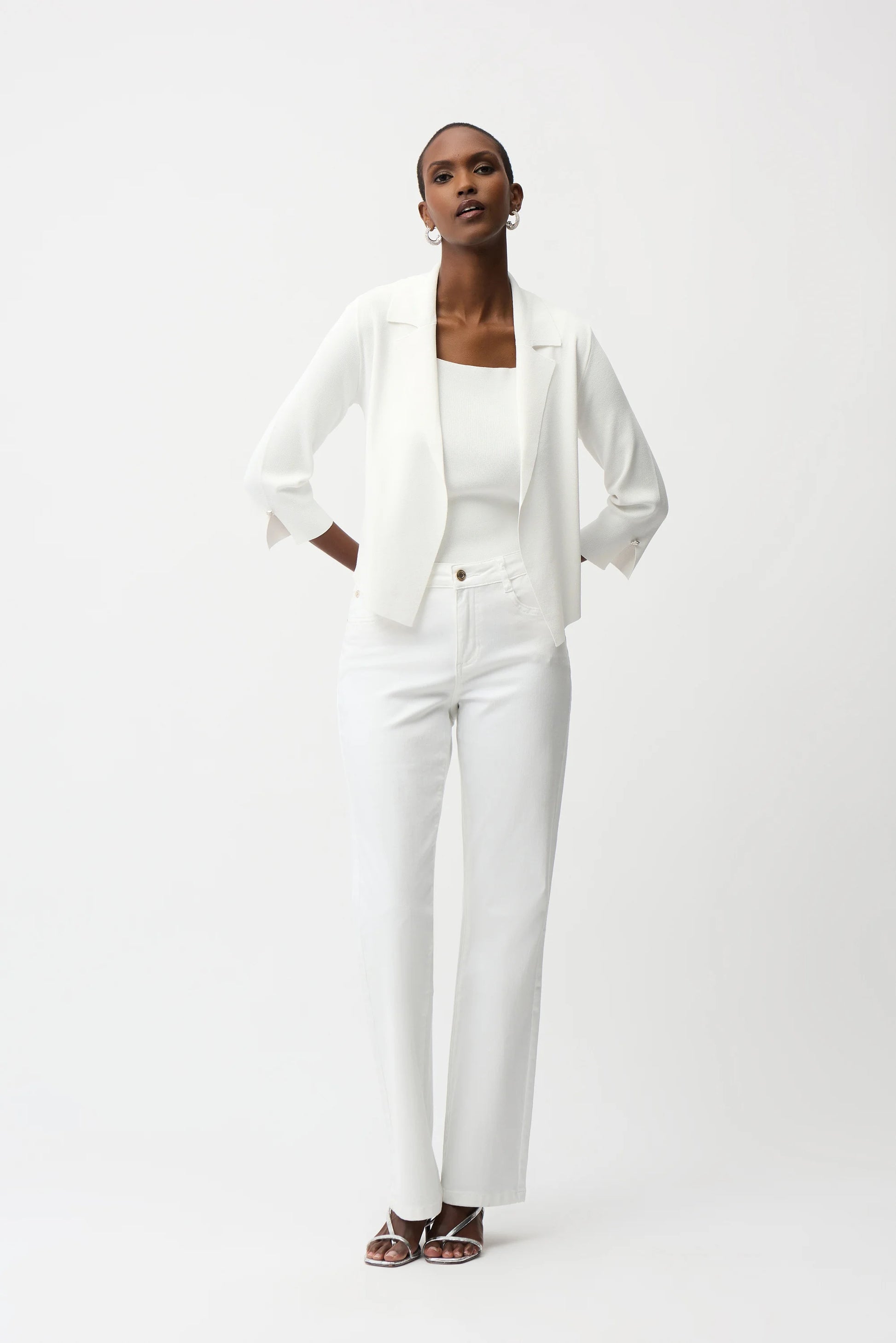 Joseph Ribkoff Vanilla Viscose Blend Open-Front Cardigan 261920