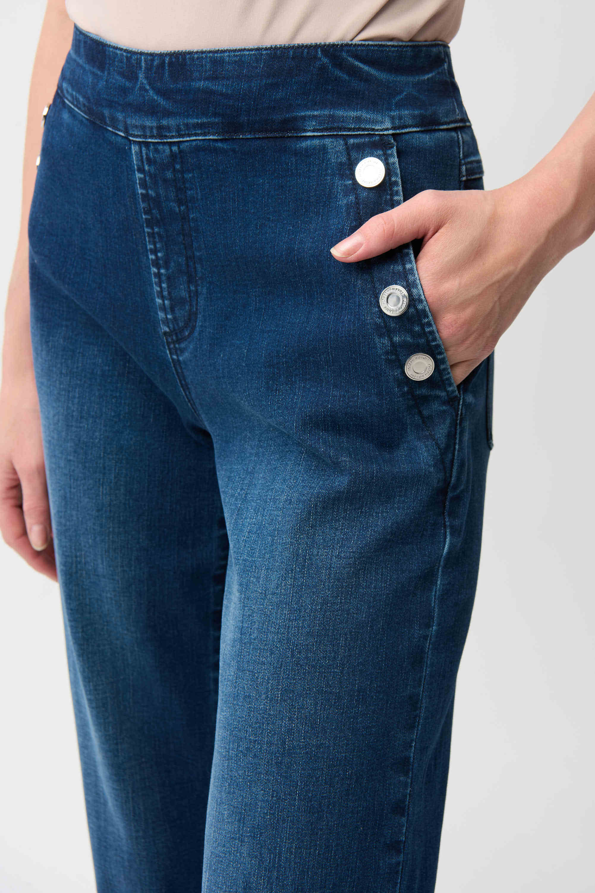 Joseph Ribkoff Denim Wide Leg Pull-On Jeans 261961 - Jane Young