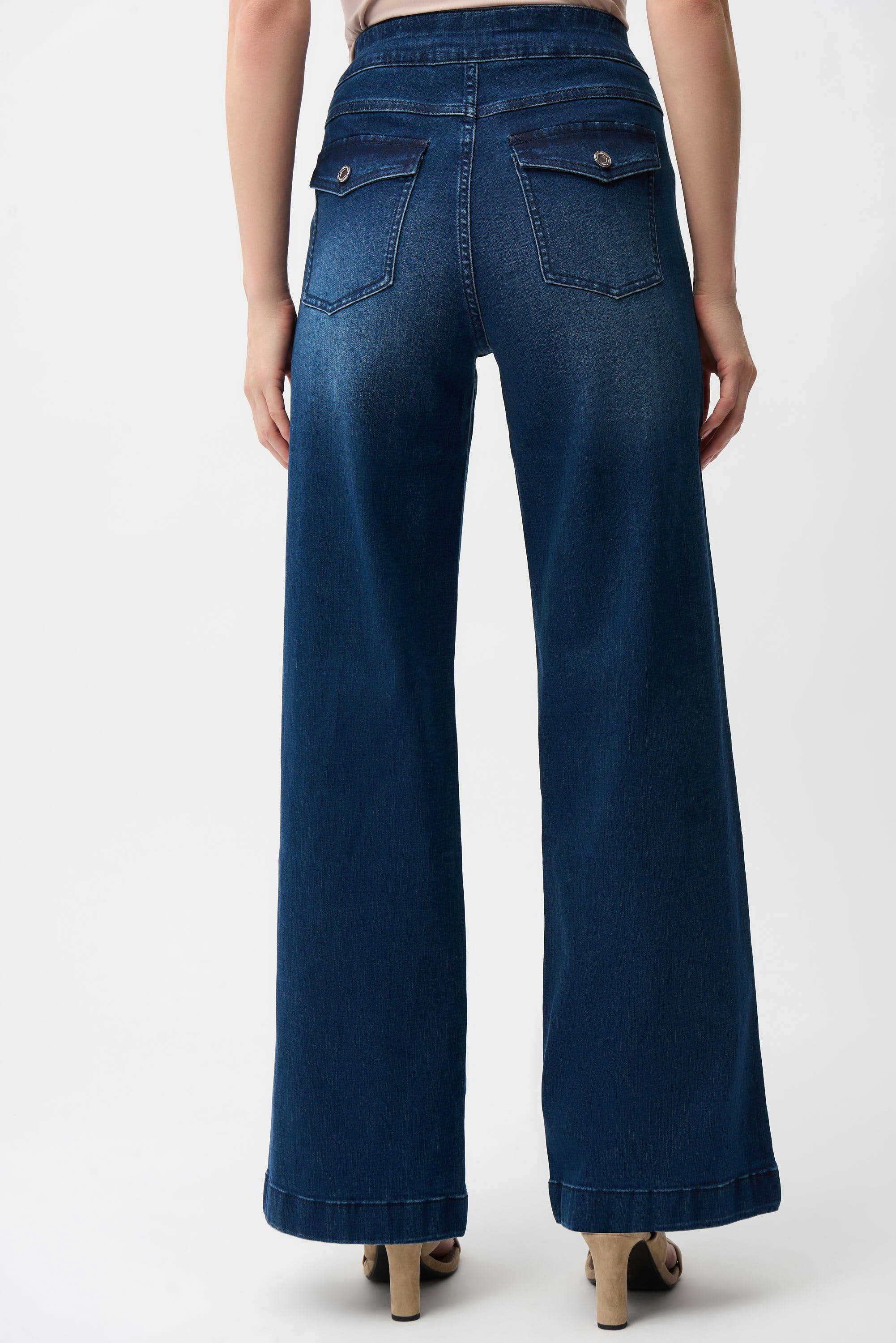 Joseph Ribkoff Denim Wide Leg Pull-On Jeans 261961 - Jane Young