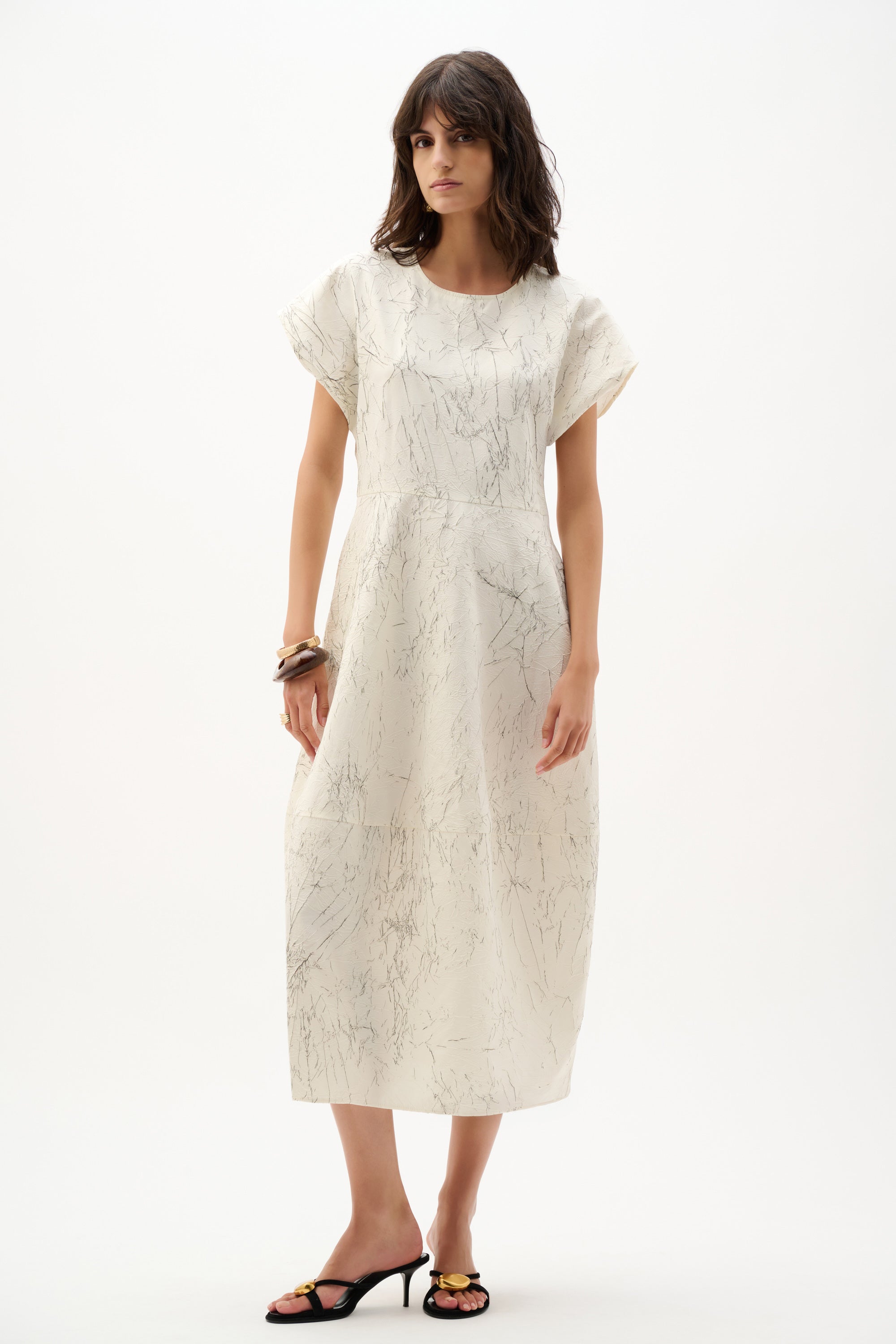 Joseph Ribkoff Cream Novelty Abstract Print Cocoon Dress 262116