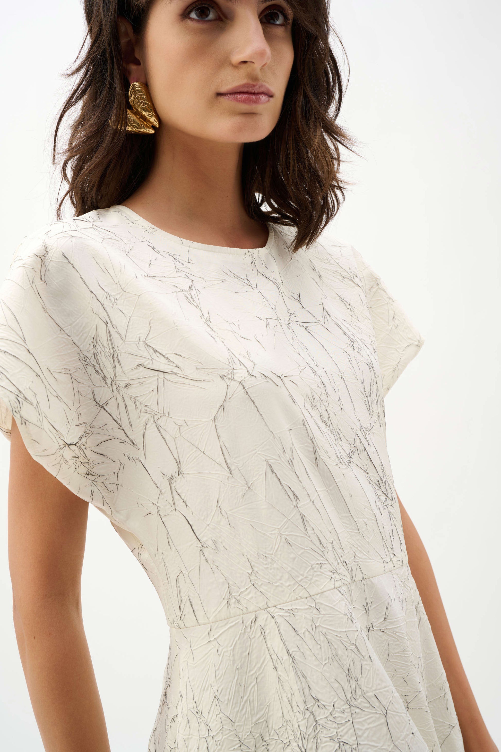 Joseph Ribkoff Cream Novelty Abstract Print Cocoon Dress