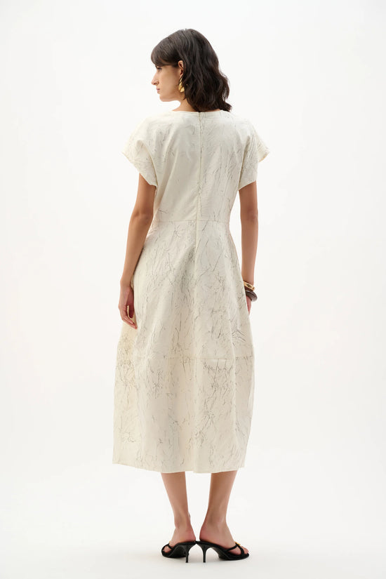 Joseph Ribkoff Cream Novelty Abstract Print Cocoon Dress