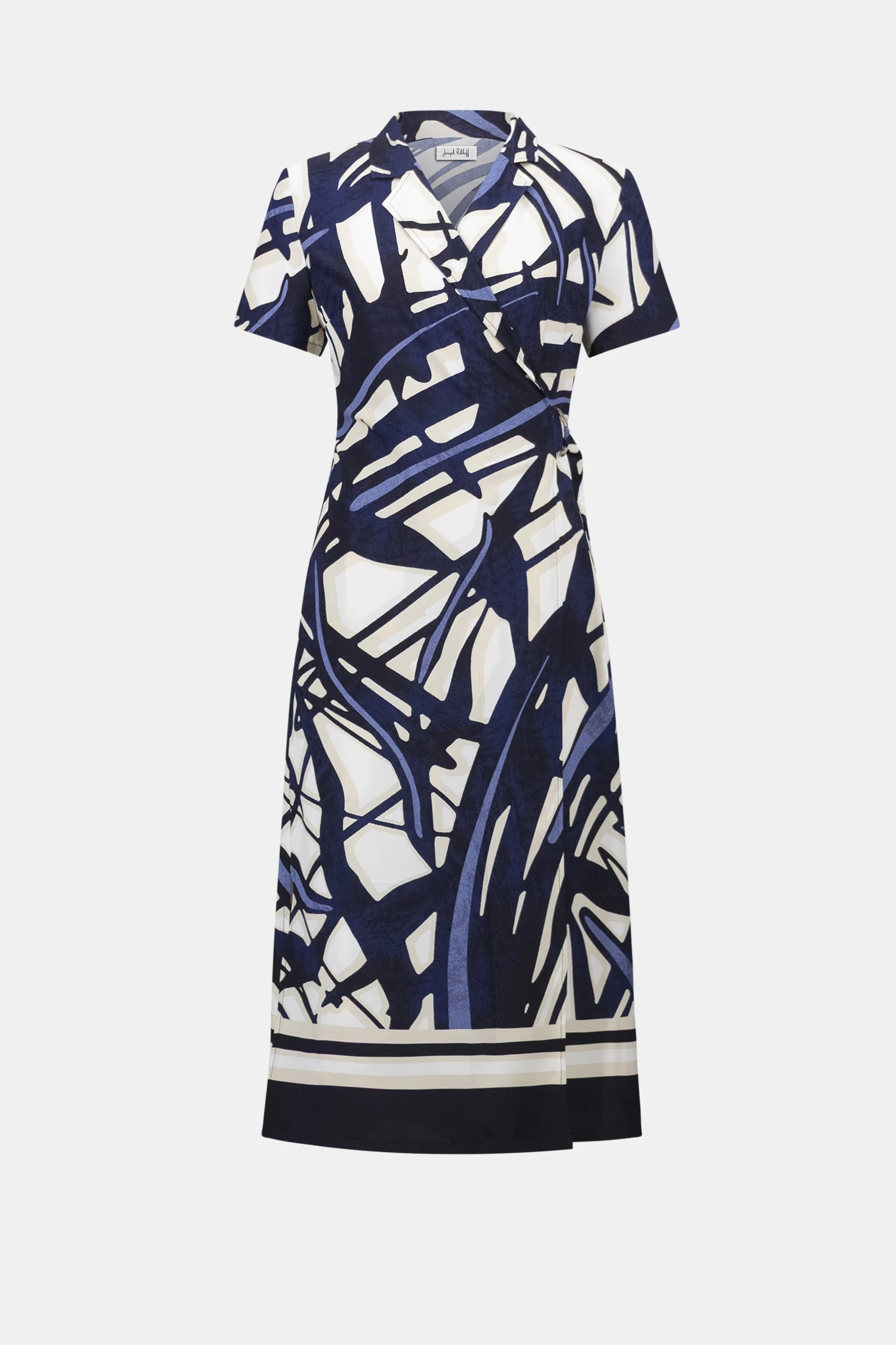 Joseph Ribkoff Vanilla/Multi Recycled Woven Abstract Print Shirt Dress