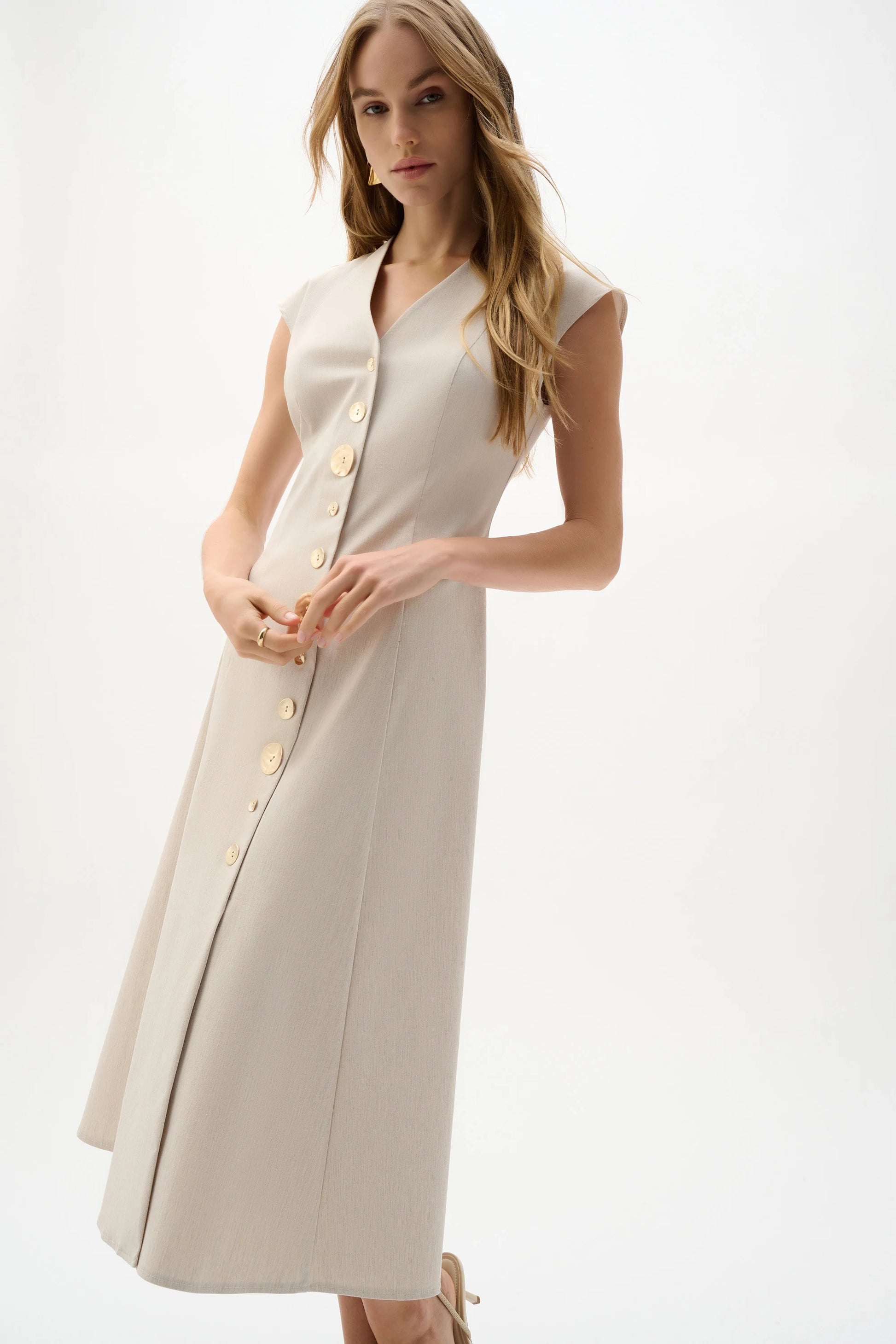 Joseph Ribkoff Natural  Melange Millennium Fit And Flare Dress 262129