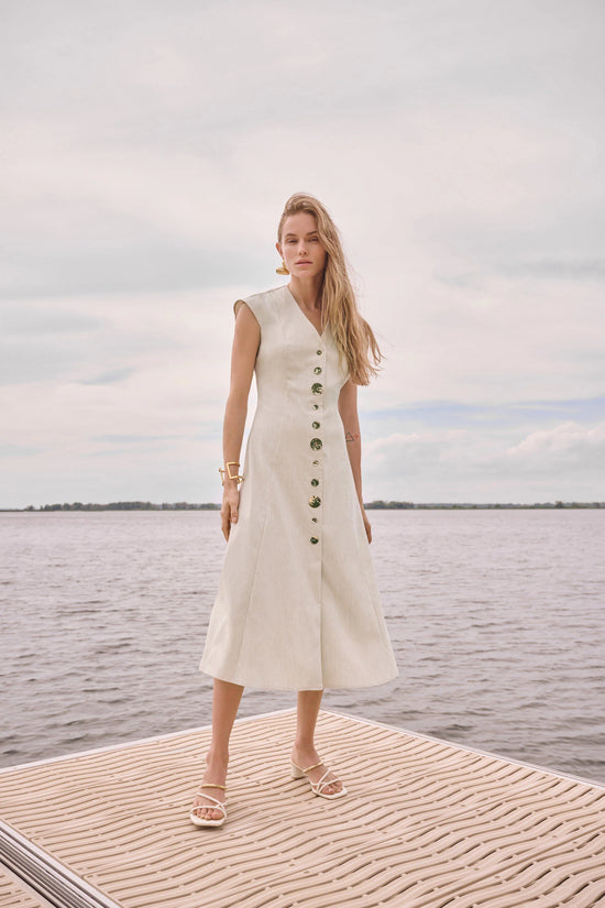 Joseph Ribkoff Natural  Melange Millennium Fit And Flare Dress 262129