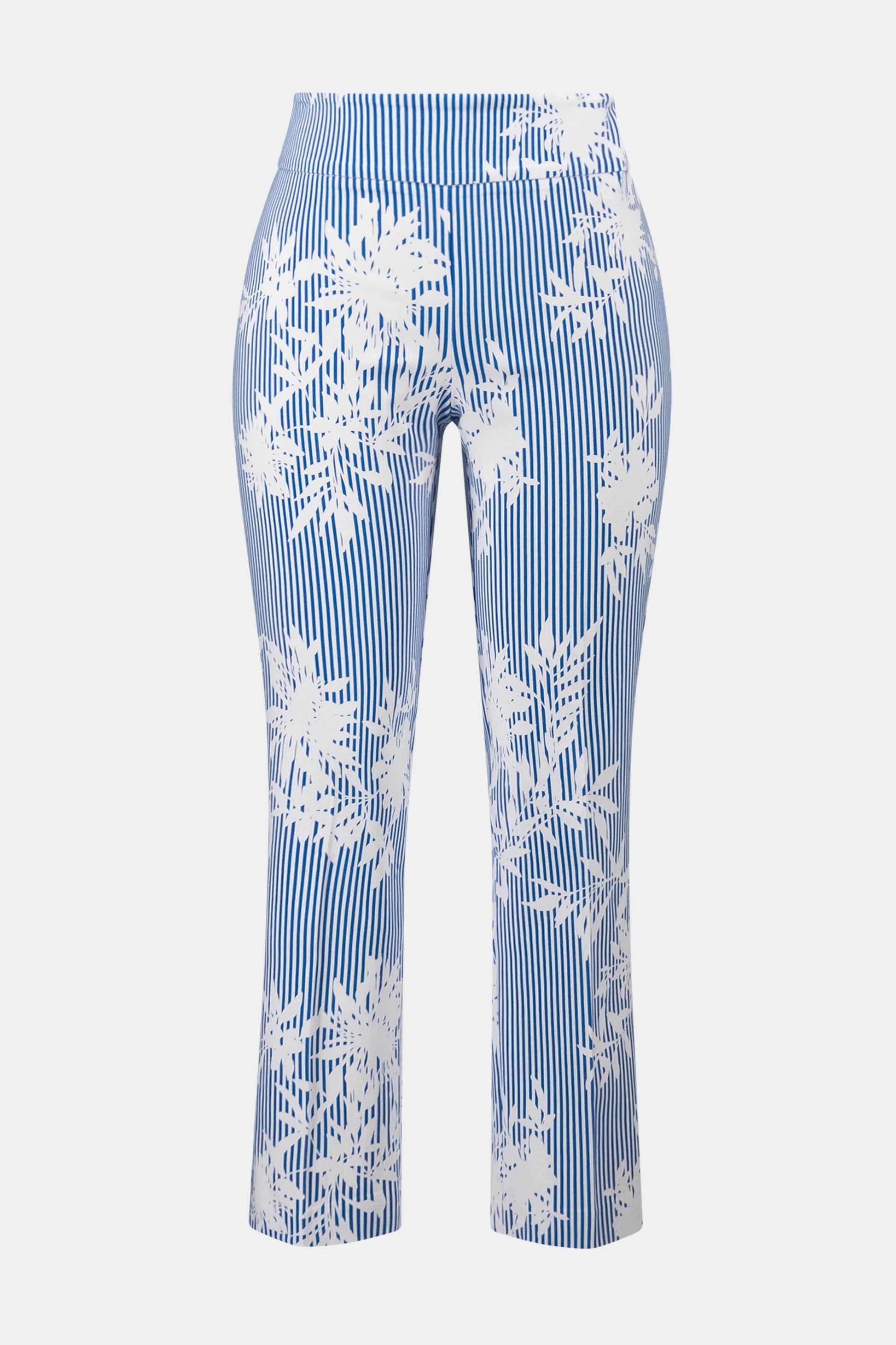 Joseph Ribkoff Blue & Vanilla Millennium Printed Straight Pull-On Trousers