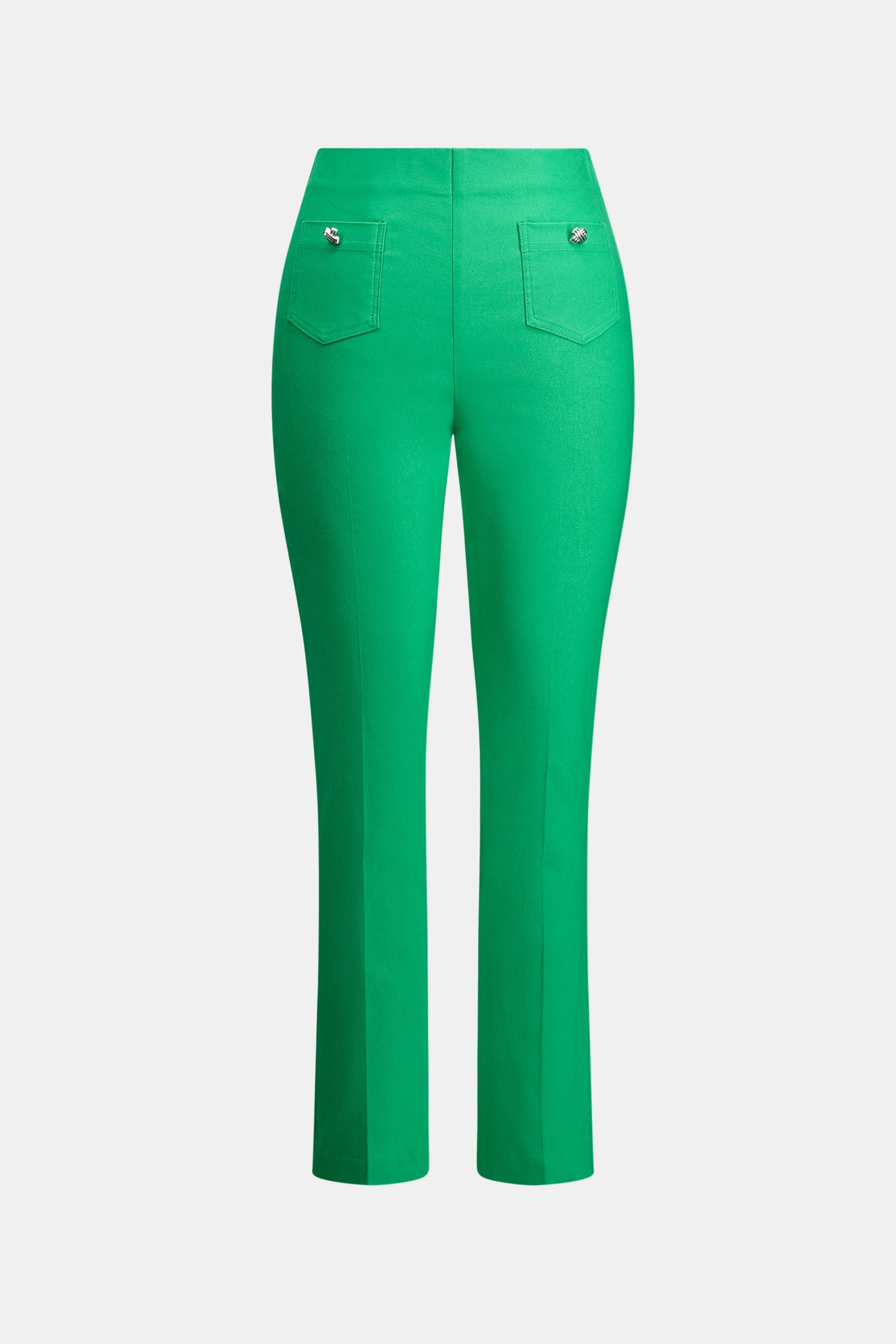 Joseph Ribkoff Green Millennium Pull-On Cropped Trousers With Patch Pockets
