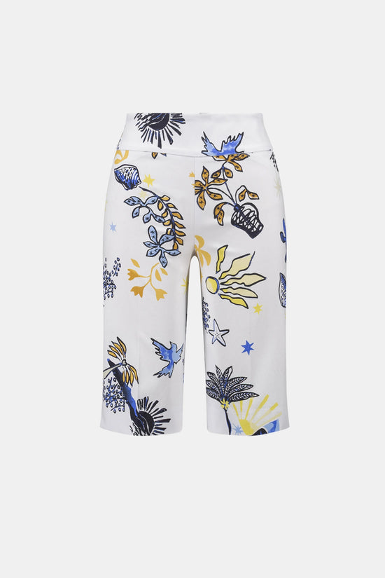 Joseph Ribkoff Vanilla/Multi Millennium Printed Bermuda Shorts