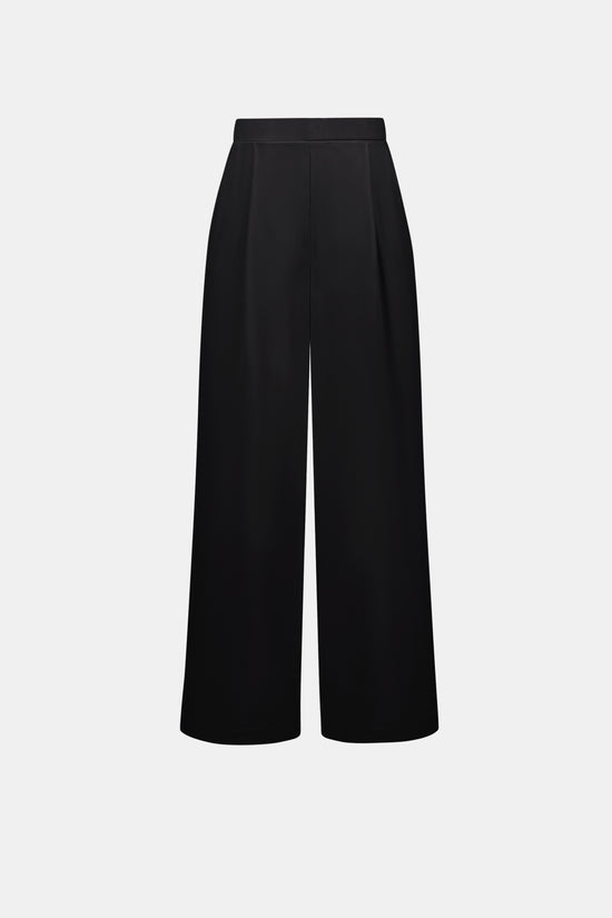 Joseph Ribkoff Black Stretch Woven Pull-On Wide Leg Trousers