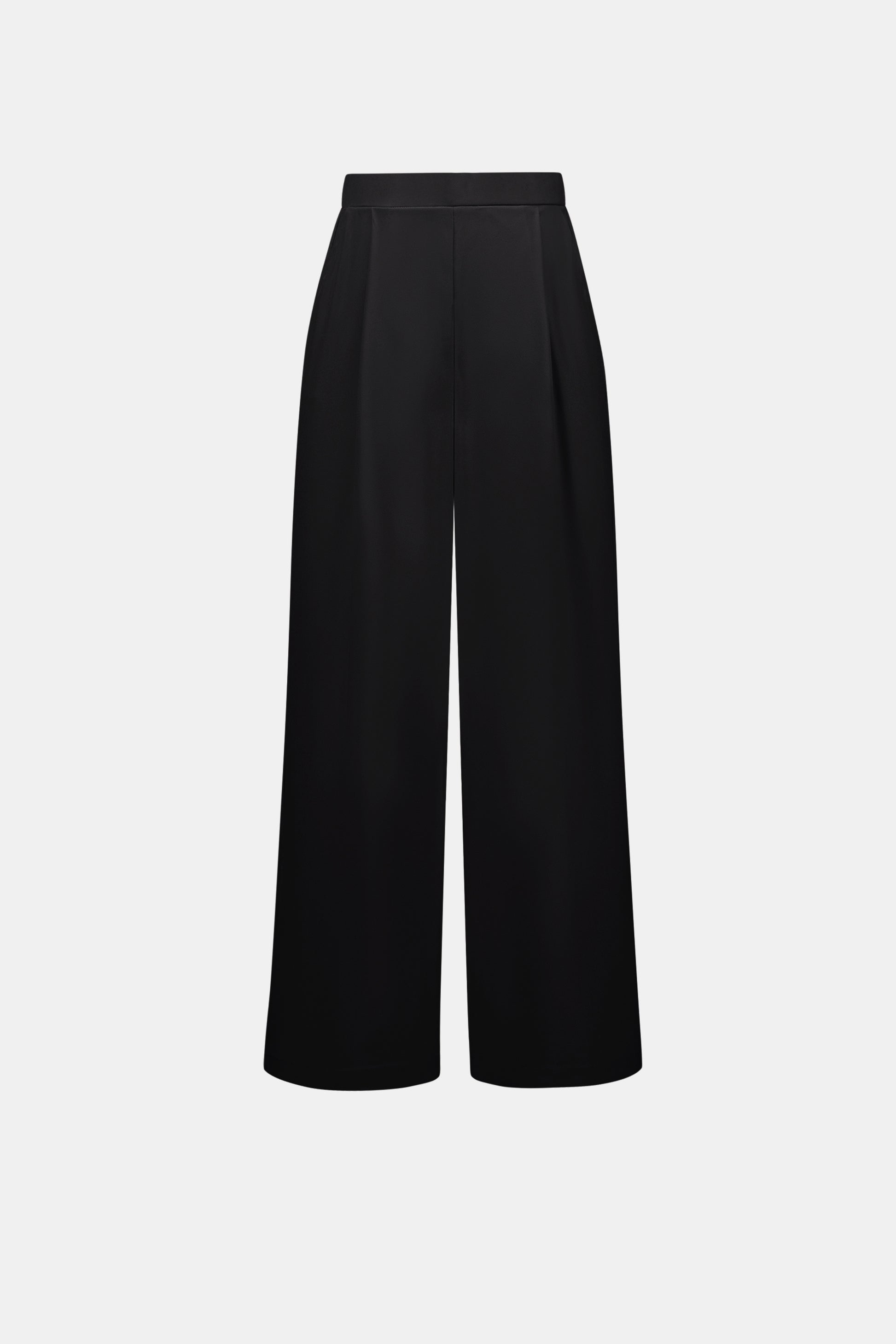 Joseph Ribkoff Black Stretch Woven Pull-On Wide Leg Trousers