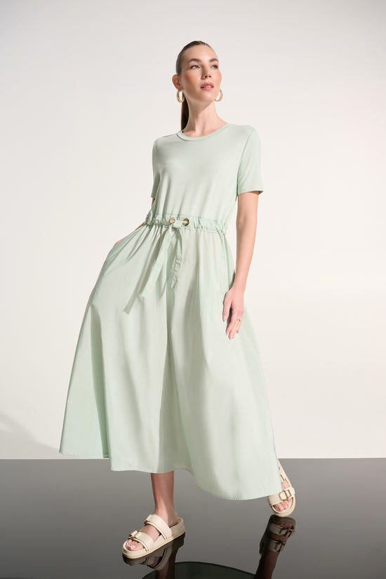 Joseph Ribkoff Pistachio Jersey and Memory Fit & Flare Dress With Waist Detail 262627