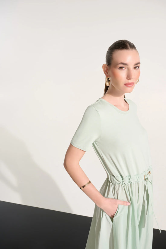 Joseph Ribkoff Pistachio Jersey and Memory Fit & Flare Dress With Waist Detail 262627