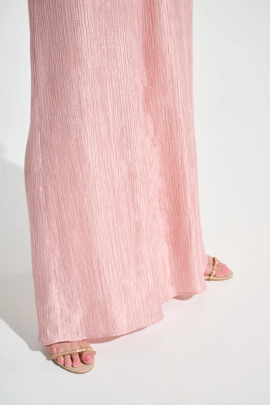 Joseph Ribkoff Rose Crinkle Jacquard Pull-On Wide Leg Trousers