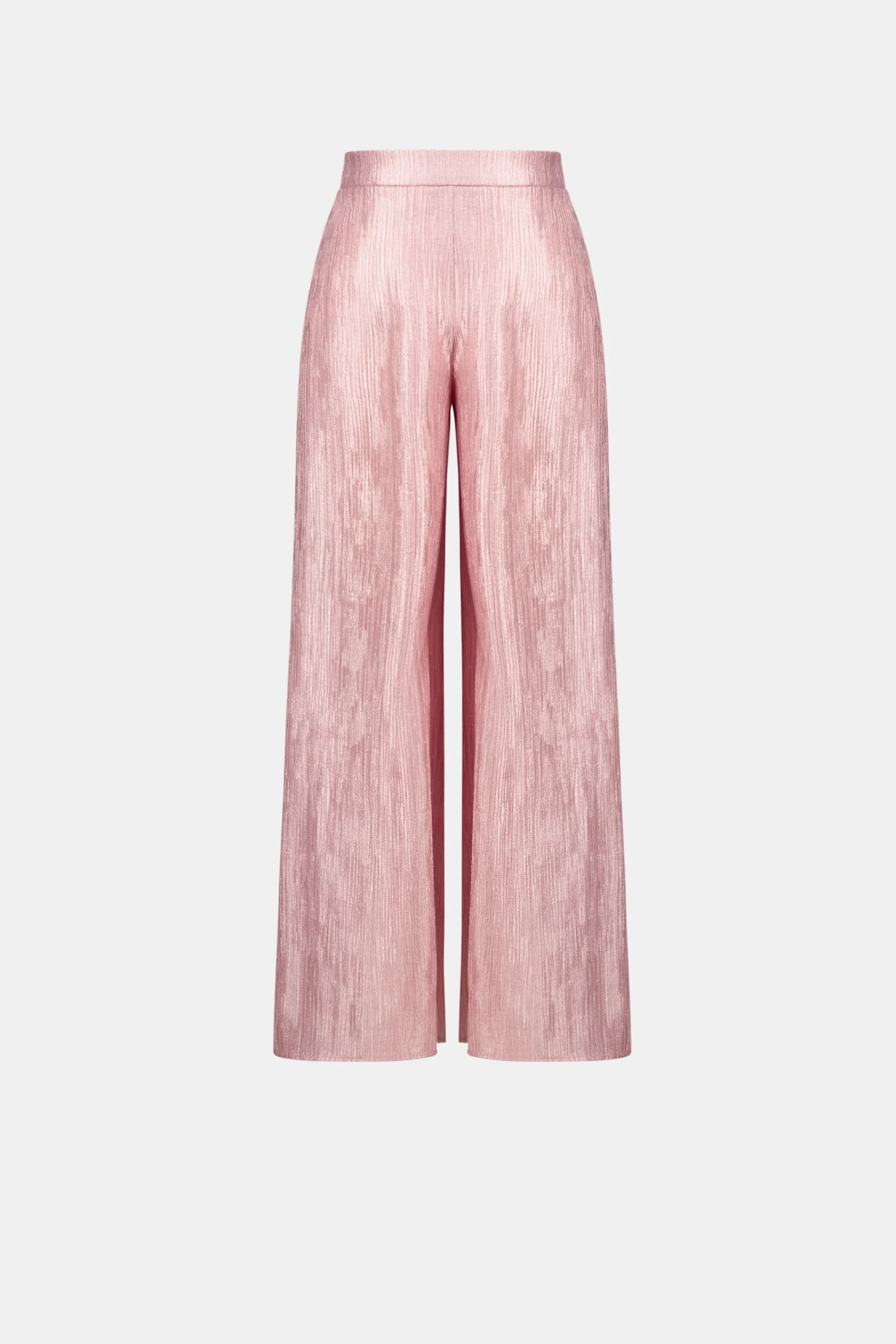 Joseph Ribkoff Rose Crinkle Jacquard Pull-On Wide Leg Trousers