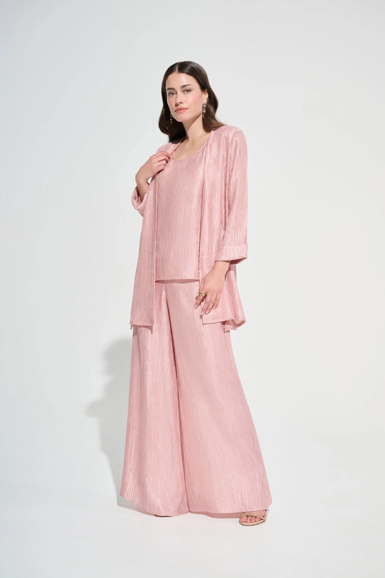 Joseph Ribkoff Rose Crinkle Jacquard Long Straight Jacket 