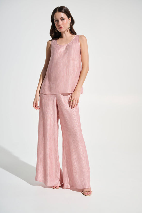 Joseph Ribkoff Rose Crinkle Jacquard Sleeveless Straight Top