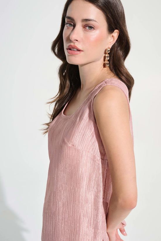 Joseph Ribkoff Rose Crinkle Jacquard Sleeveless Straight Top