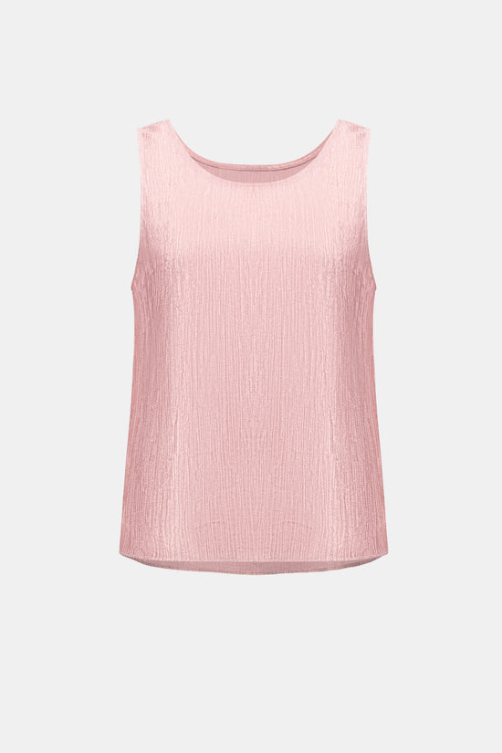Joseph Ribkoff Rose Crinkle Jacquard Sleeveless Straight Top