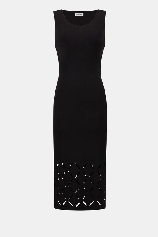 Joseph Ribkoff Black Viscose Fitted Sleeveless Dress