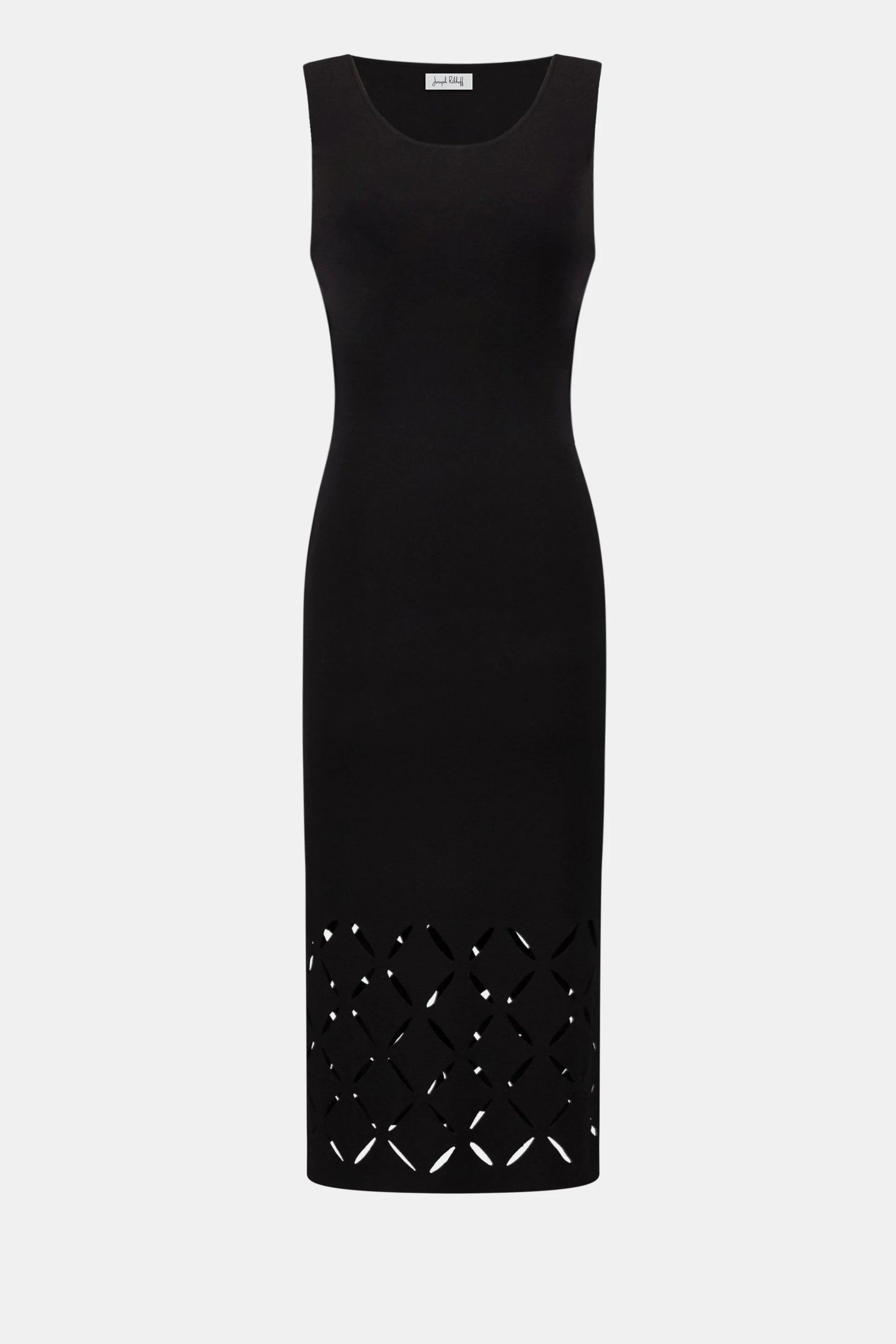 Joseph Ribkoff Black Viscose Fitted Sleeveless Dress