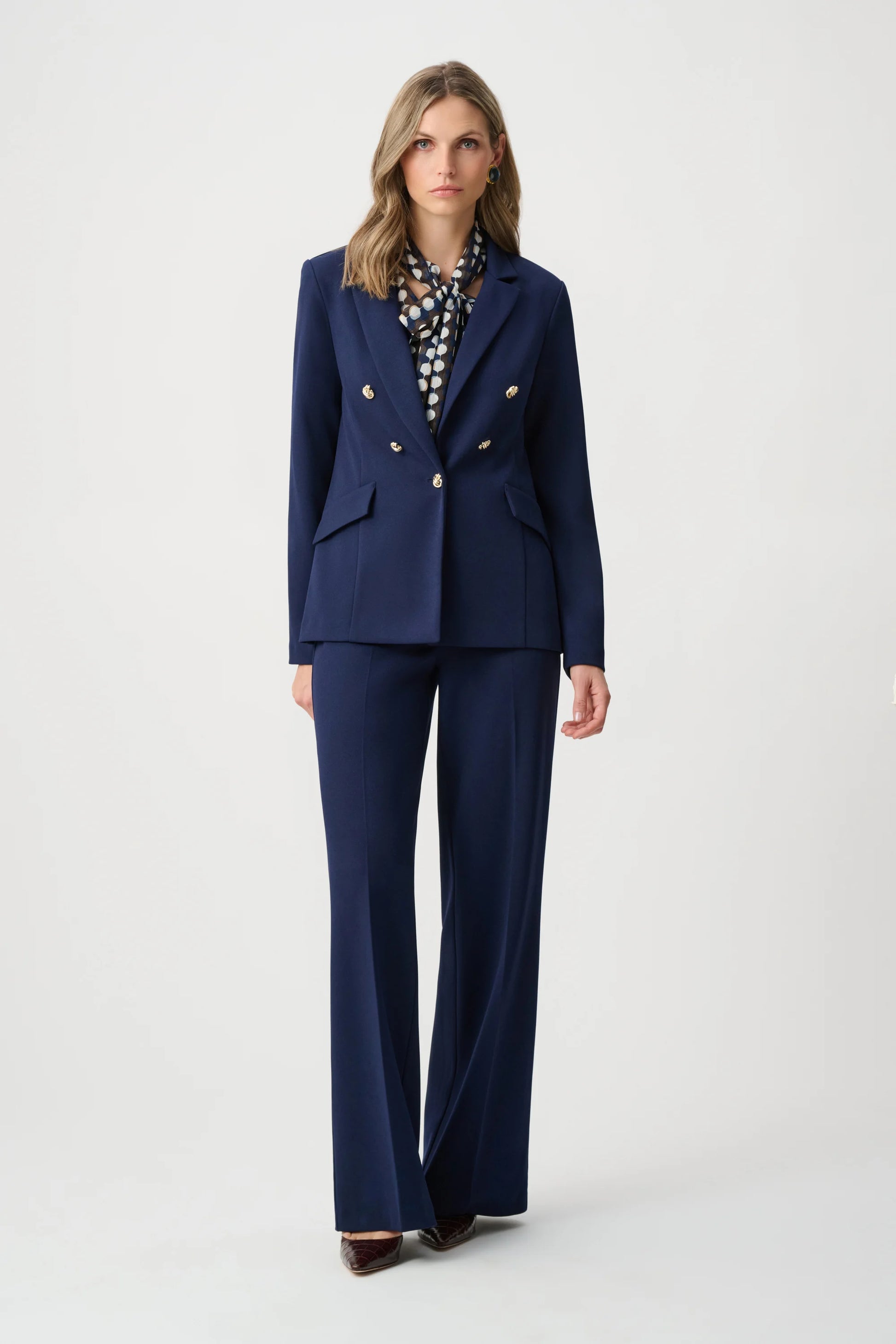 Joseph Ribkoff Indigo Scuba Crepe Fitted Jacket