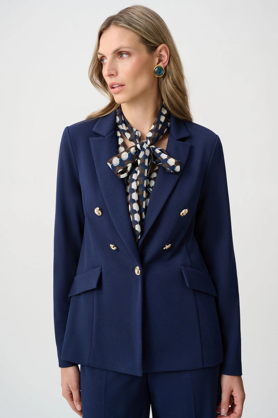 Joseph Ribkoff Indigo Scuba Crepe Fitted Jacket
