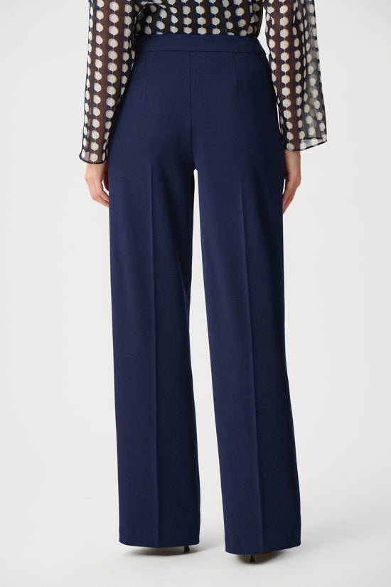 Joseph Ribkoff Indigo Scuba Crepe Wide Leg Pull-On Trousers