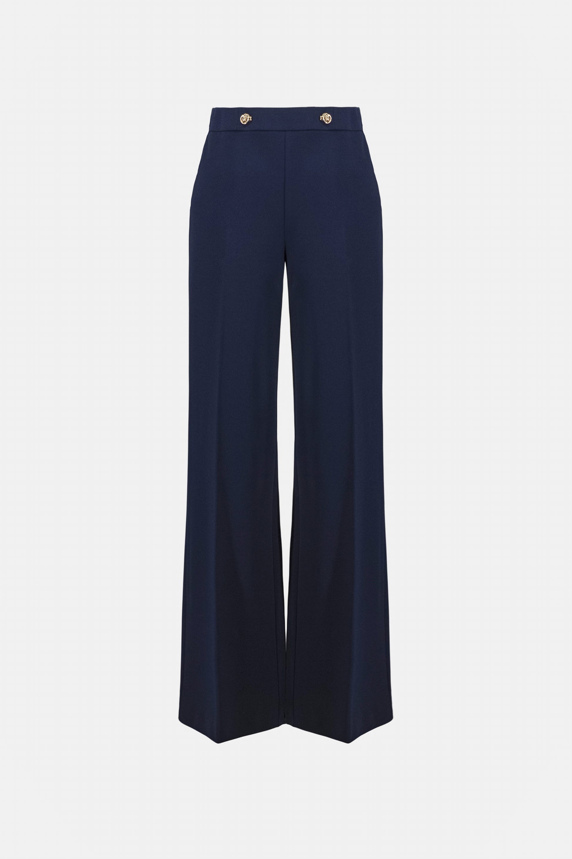 Joseph Ribkoff Indigo Scuba Crepe Wide Leg Pull-On Trousers