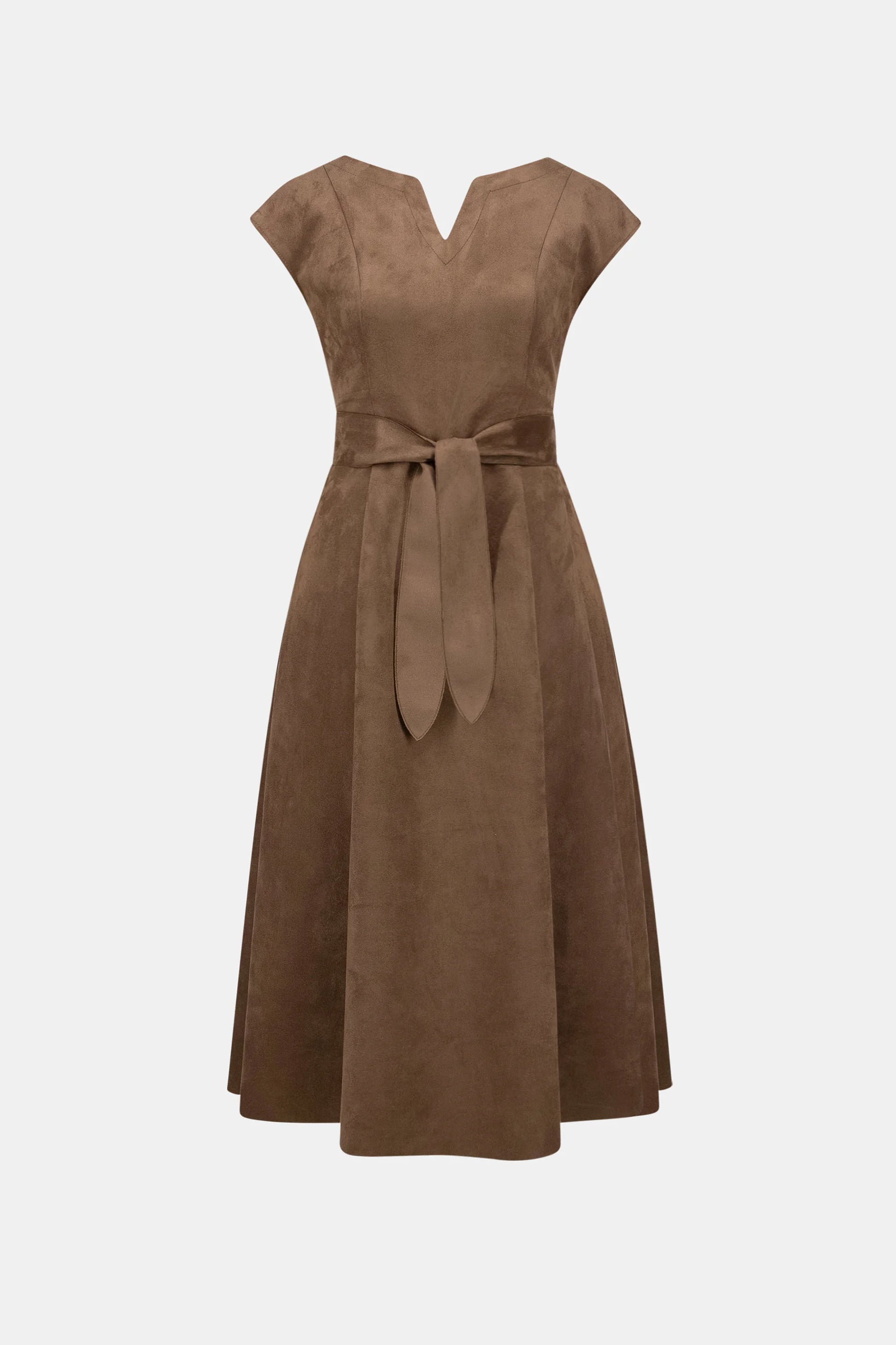Joseph Ribkoff Mink Faux Suede Fit-and-Flare Dress