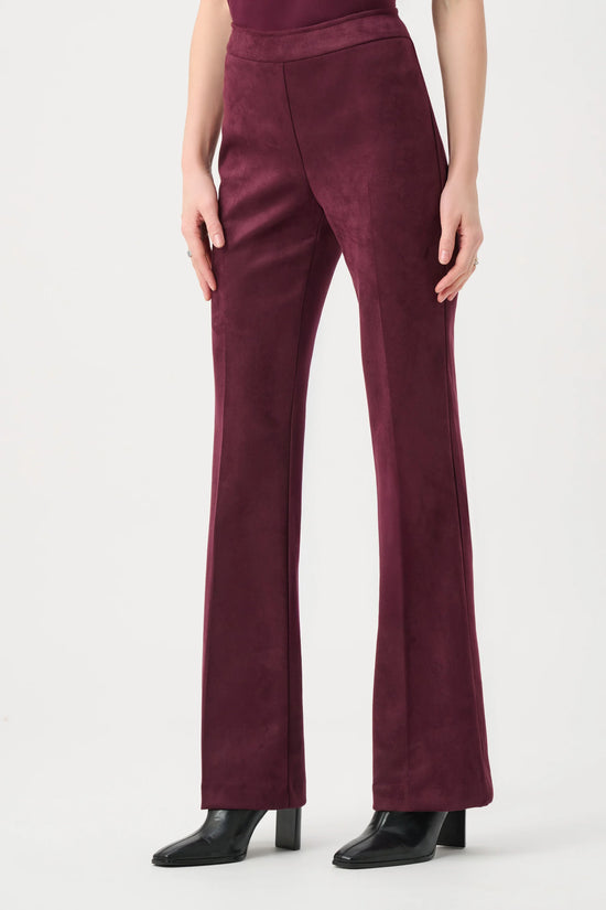 Joseph Ribkoff Elderberry Faux Suede Flared Pull-On Trousers