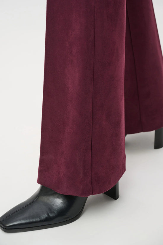 Joseph Ribkoff Elderberry Faux Suede Flared Pull-On Trousers