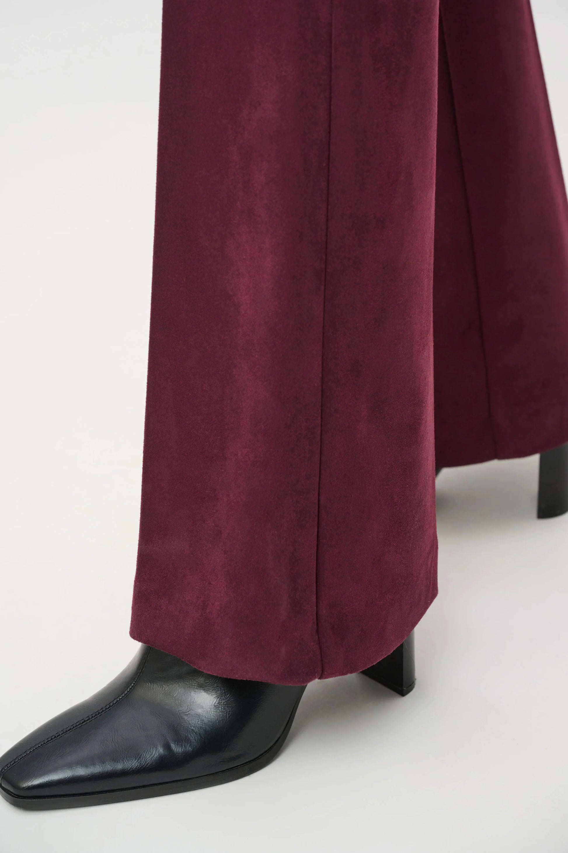 Joseph Ribkoff Elderberry Faux Suede Flared Pull-On Trousers
