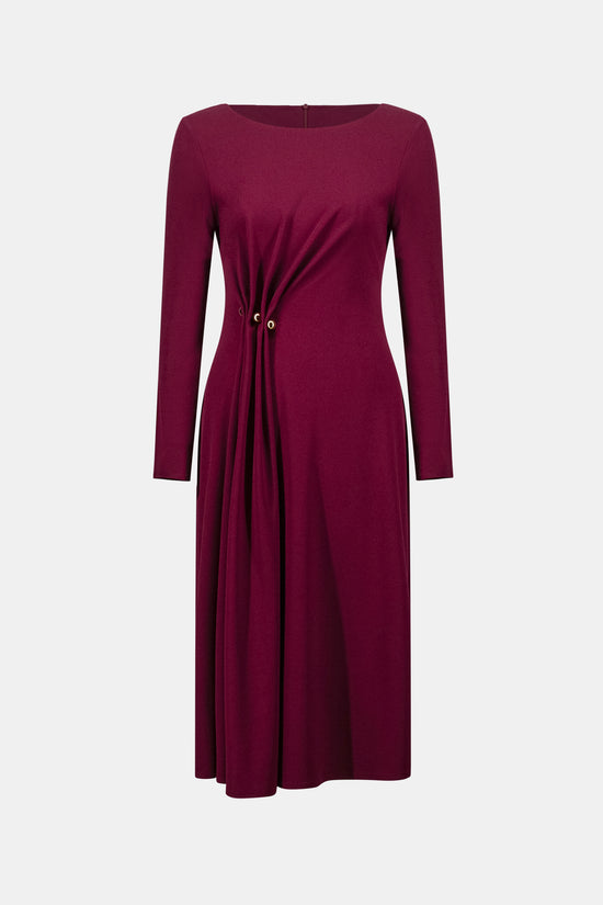 Joseph Ribkoff Berry Scuba Crepe Draped Front Sheath Dress