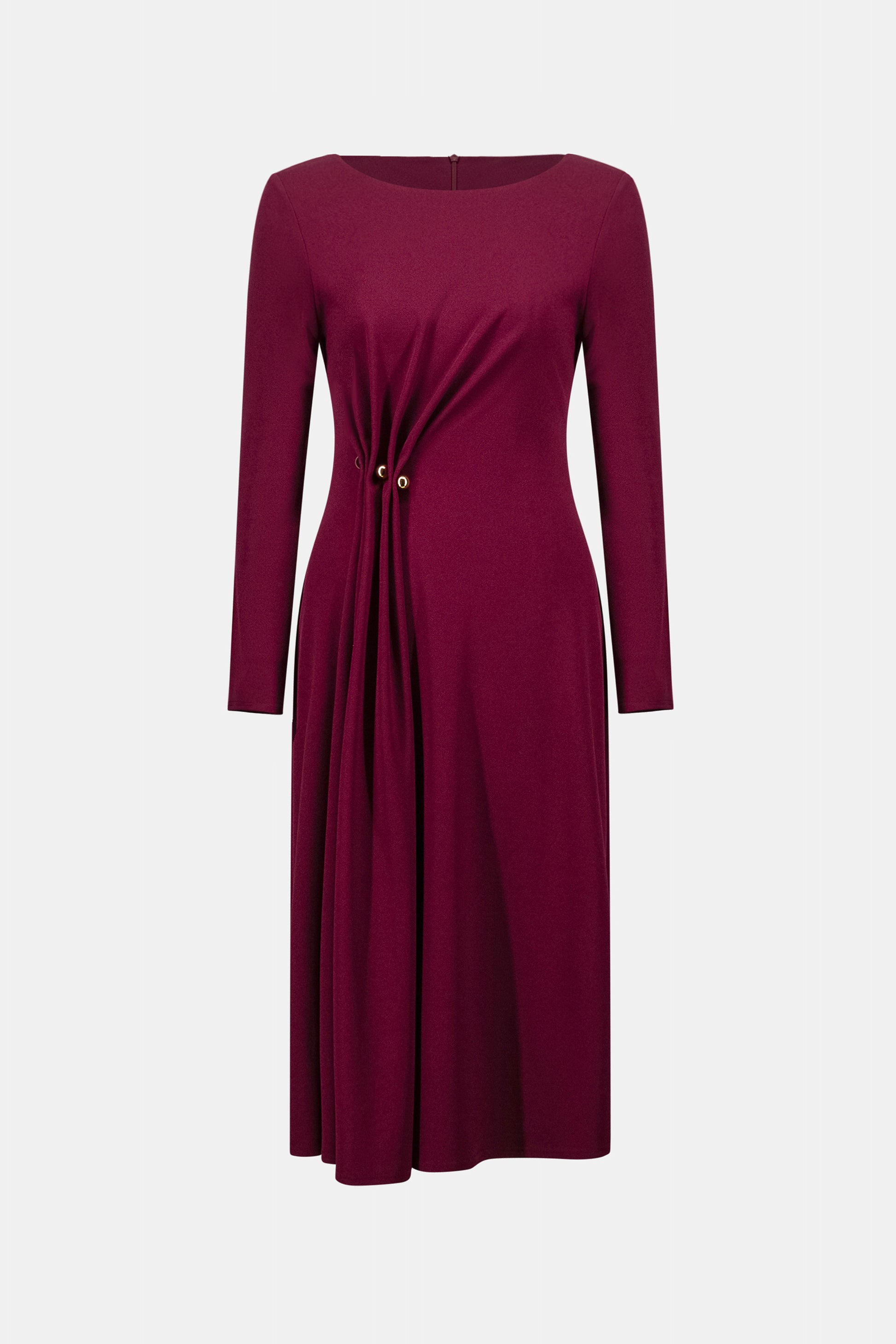 Joseph Ribkoff Berry Scuba Crepe Draped Front Sheath Dress