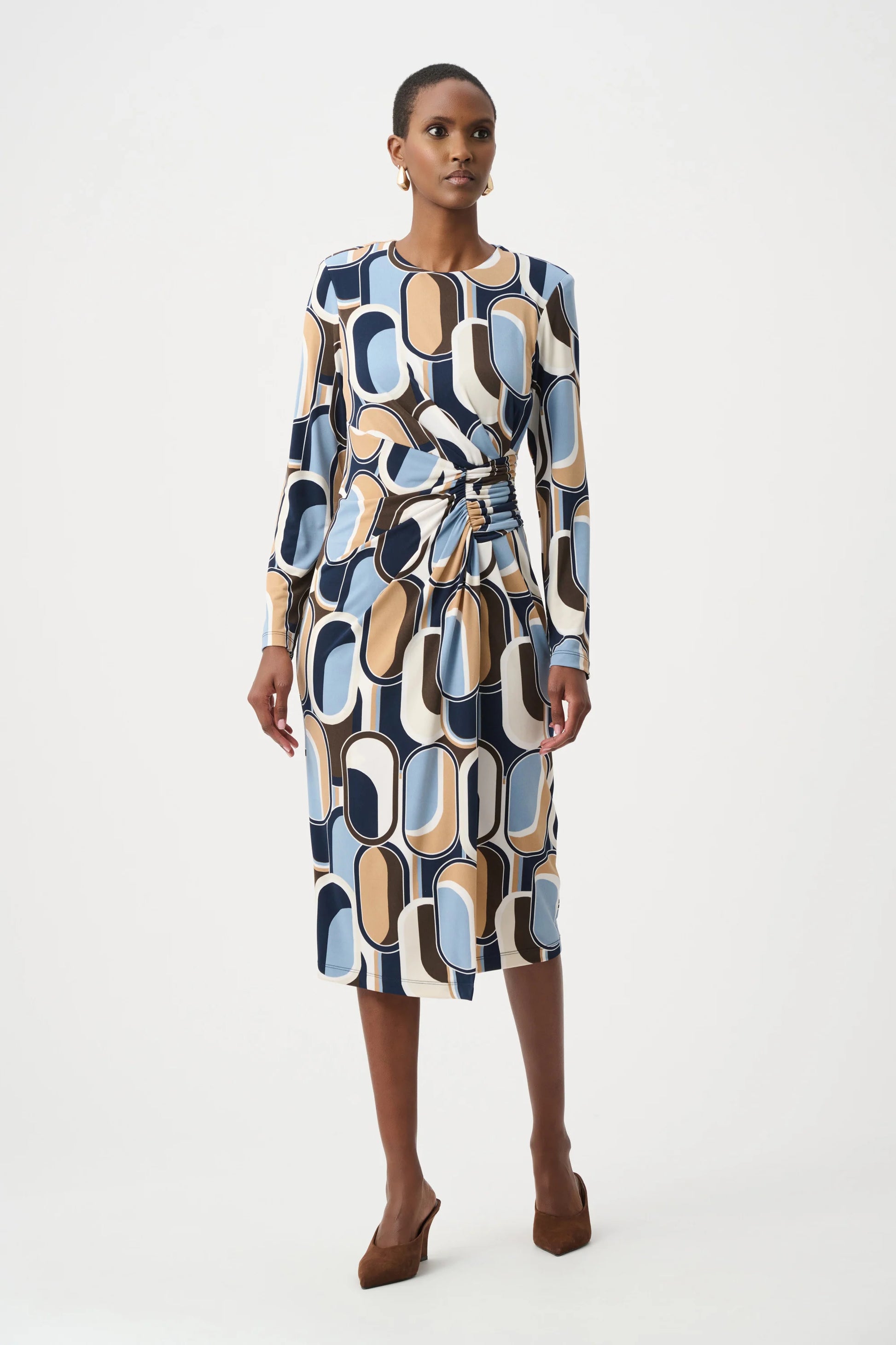 Joseph Ribkoff Multi-Coloured Silky Knit Printed Wrap Dress