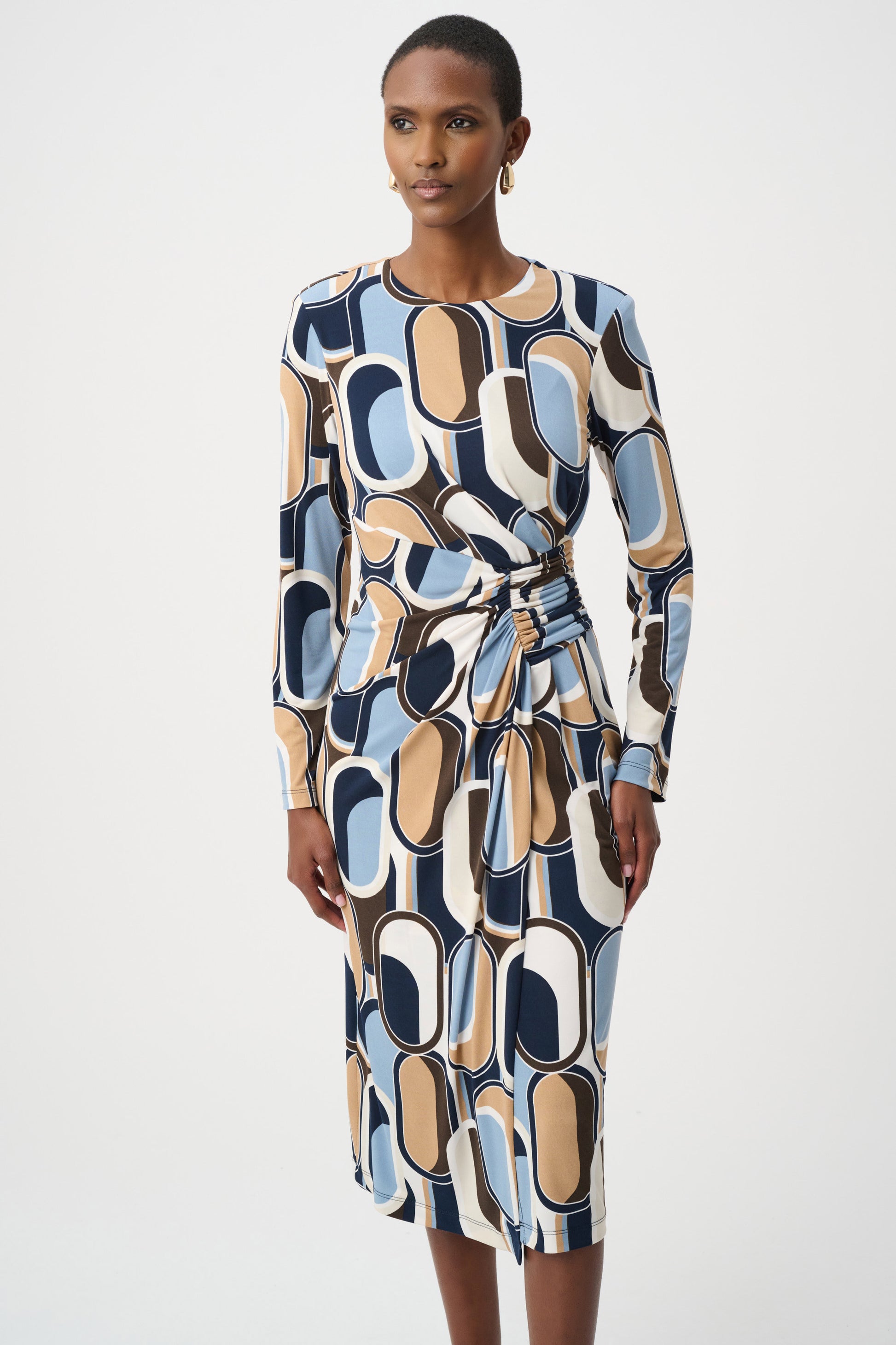 Joseph Ribkoff Multi-Coloured Silky Knit Printed Wrap Dress