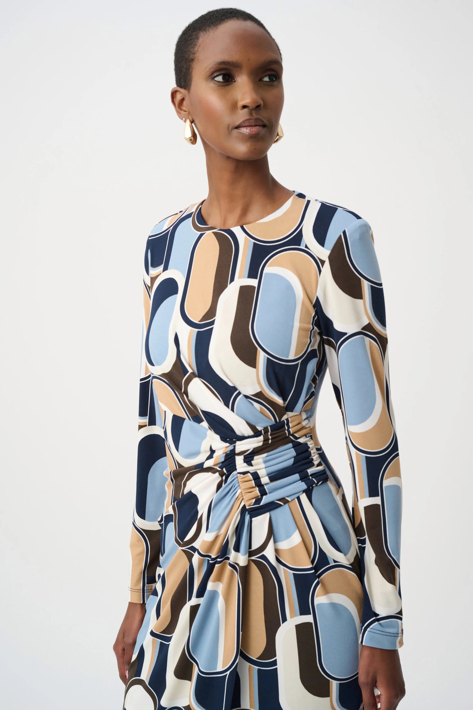 Joseph Ribkoff Multi-Coloured Silky Knit Printed Wrap Dress