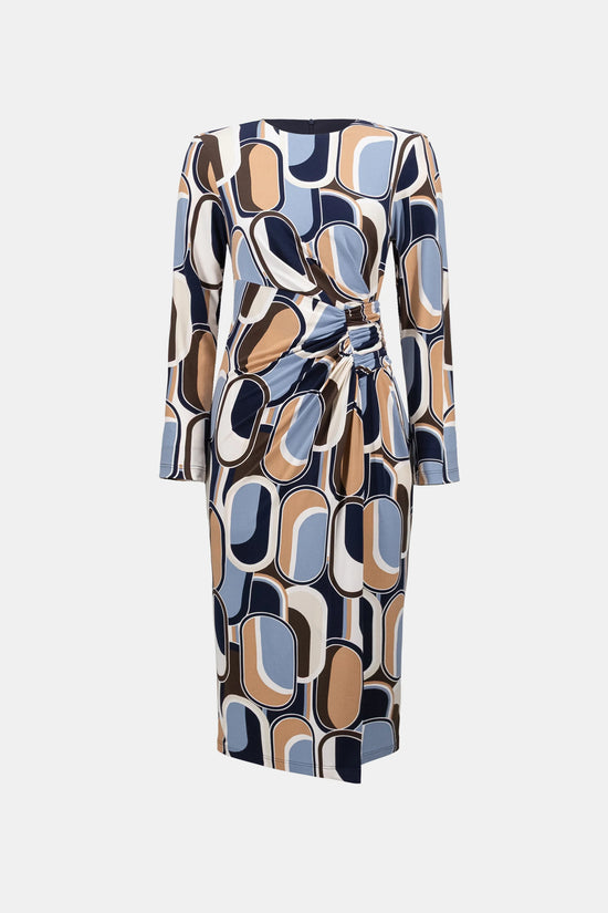 Joseph Ribkoff Multi-Coloured Silky Knit Printed Wrap Dress