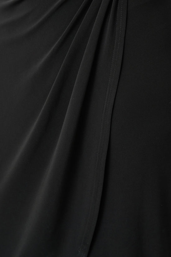 Joseph Ribkoff Black Silky Knit Sheath Wrap Dress