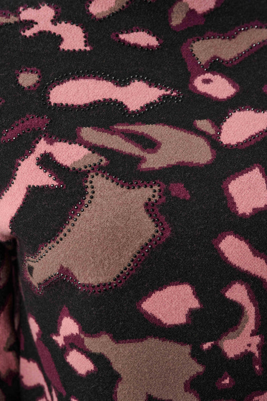 Joseph Ribkoff Abstract Jacquard Sweater With Rhinestone Detail 26393