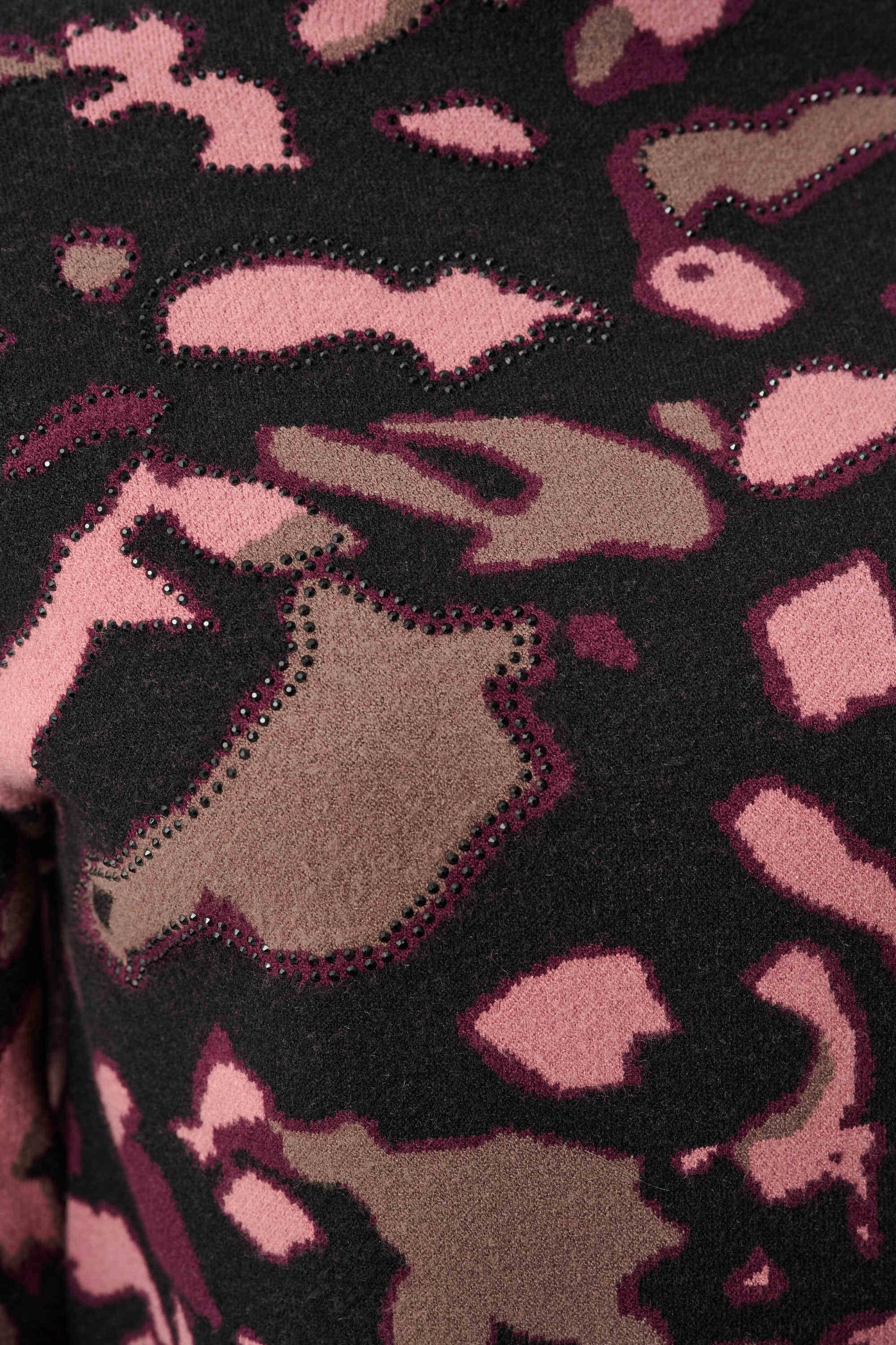 Joseph Ribkoff Abstract Jacquard Sweater With Rhinestone Detail 26393