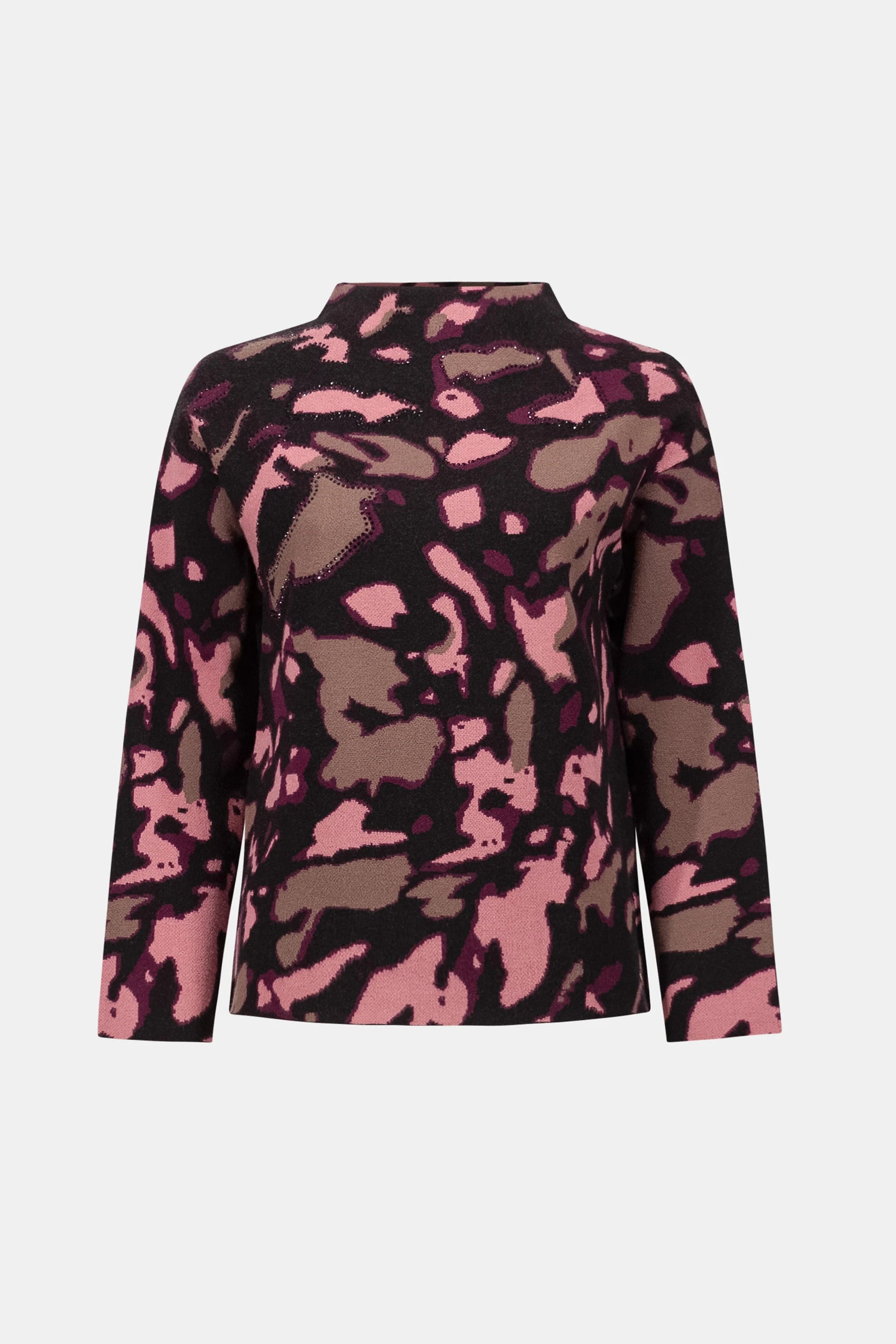 Joseph Ribkoff Abstract Jacquard Sweater With Rhinestone Detail 26393