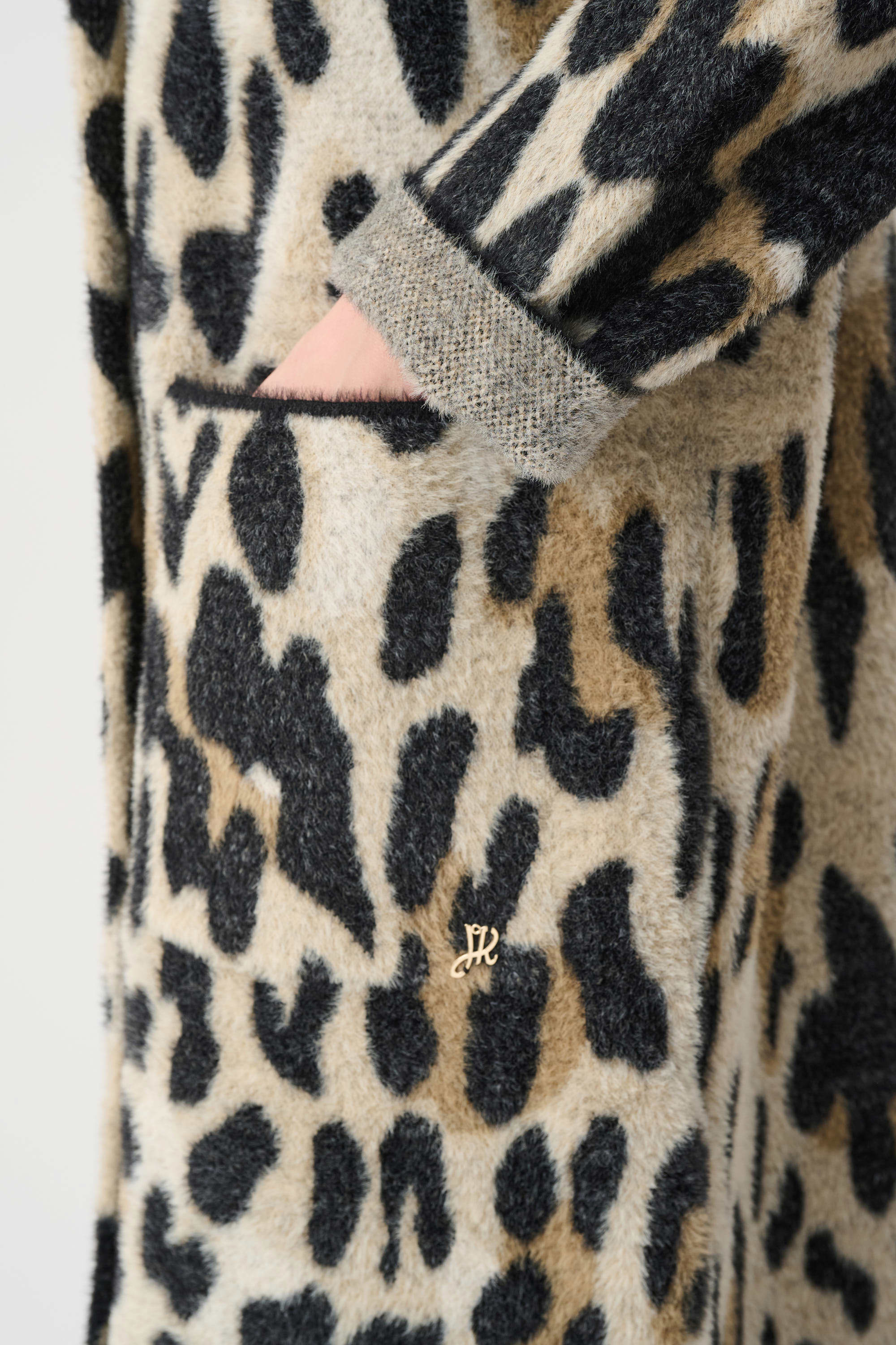 Joseph Ribkoff Camel Feather Yarn Leopard Print Coat 263956 - Jane