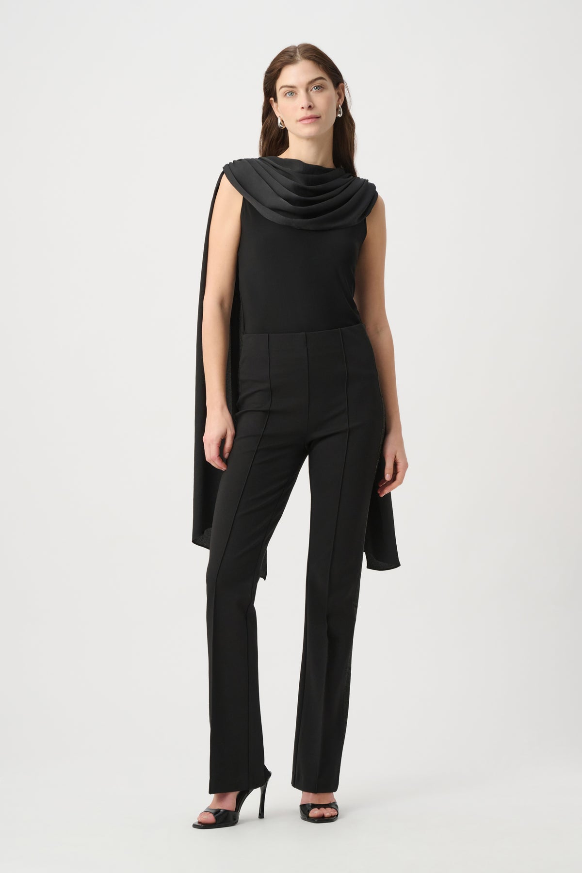 Joseph Ribkoff Black Flared Trousers with Rhinestones