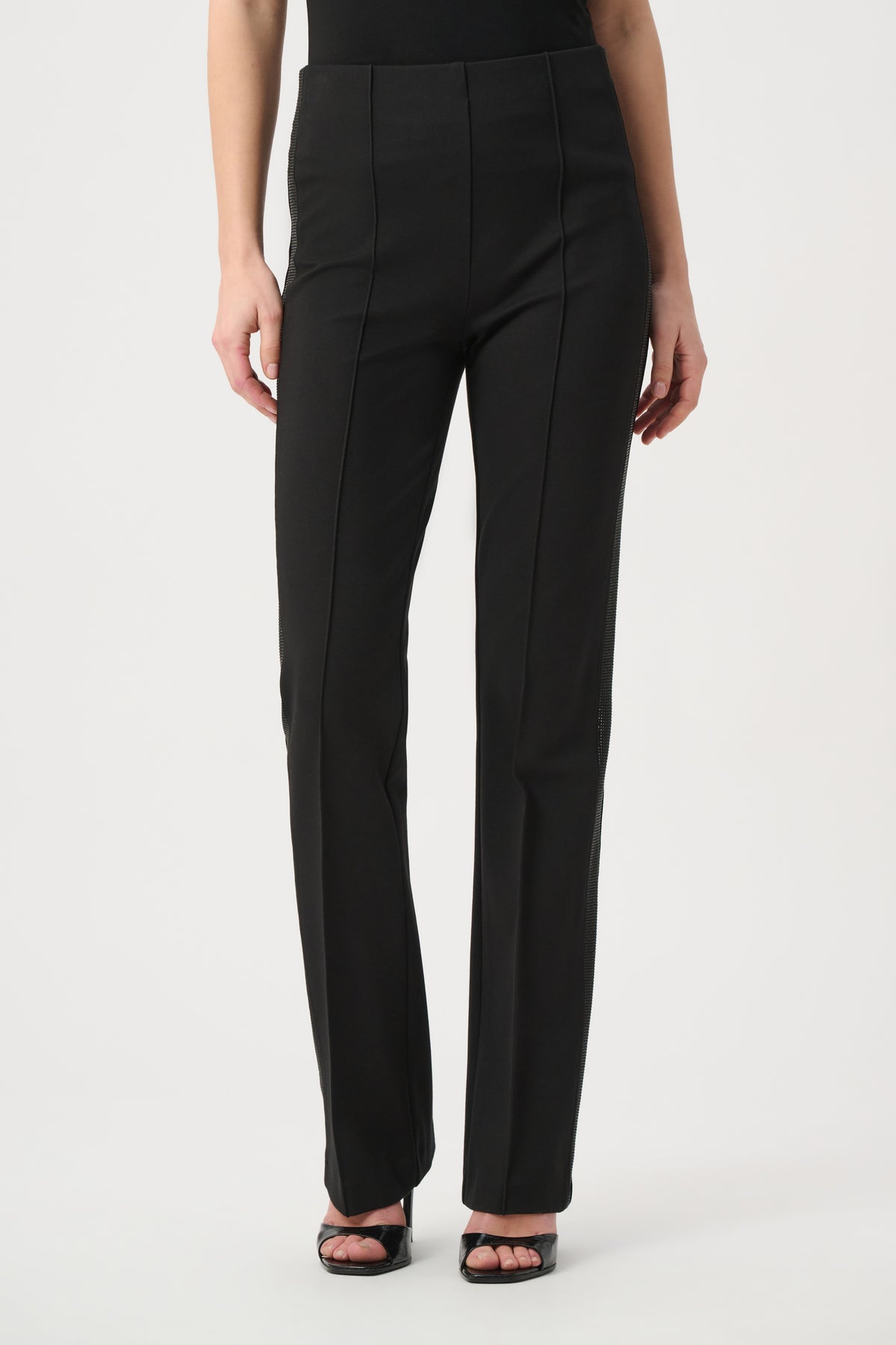 Joseph Ribkoff Black Flared Trousers with Rhinestones