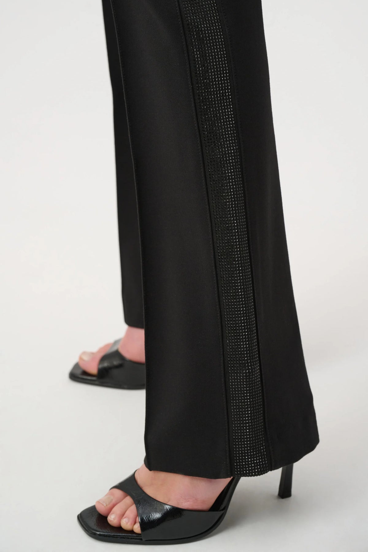 Joseph Ribkoff Black Flared Trousers with Rhinestones